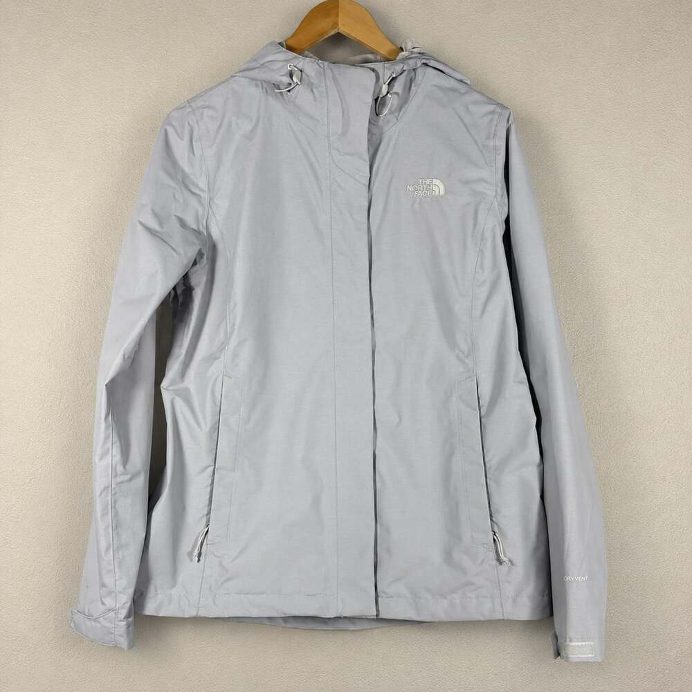 The North Face Women's Venture 2 DryVent Hooded Rain Jacket Light Gray M